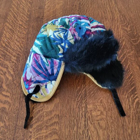 Pistil Bundle: Faux Fur Rave Trapper Hat and Faux Leather Fingerless Gloves - Picture 3 of 15